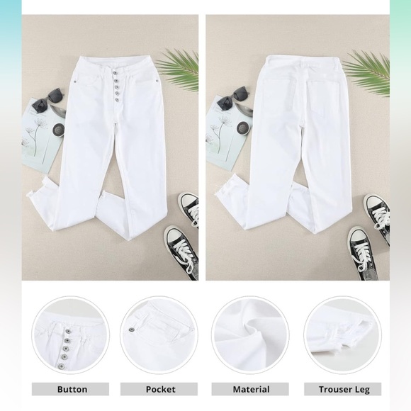 New Sidefeel Women's Ripped Jeans Straight Leg Distressed Boyfriend Denim Pants - Picture 6 of 15